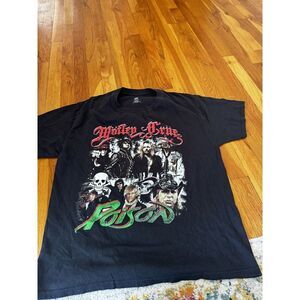 Motley Crue 2011 Tour Concert Poison Band T Shirt Dates Metal New York‎ Dolls L
